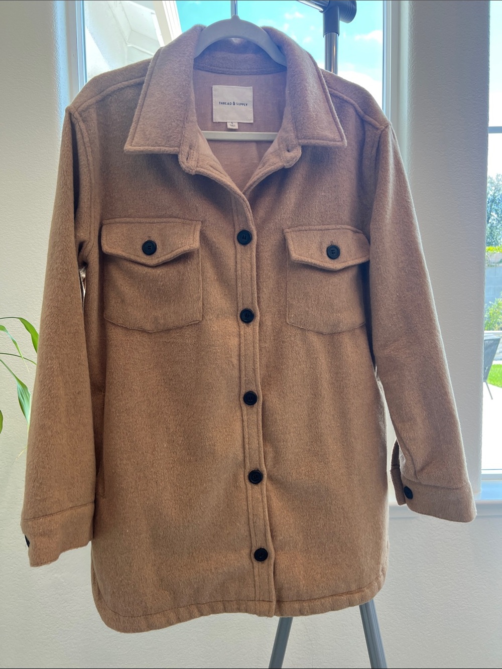 Thread & Supply Camel Utility Jacket with Chest Pockets